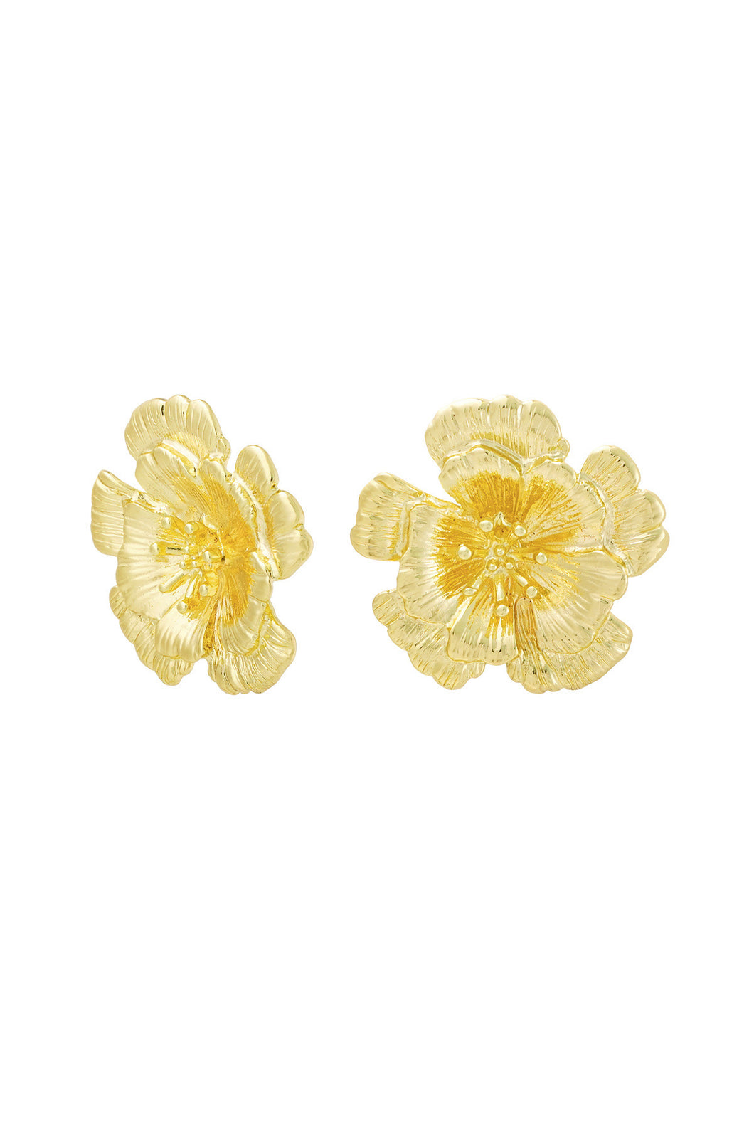 Golden flower earrings